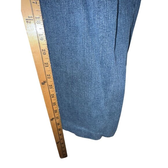 Cabelas Casuals Blue Denim Jeans Size 18  With Plaid Lining & Rolled Cuffs - Picture 9 of 10
